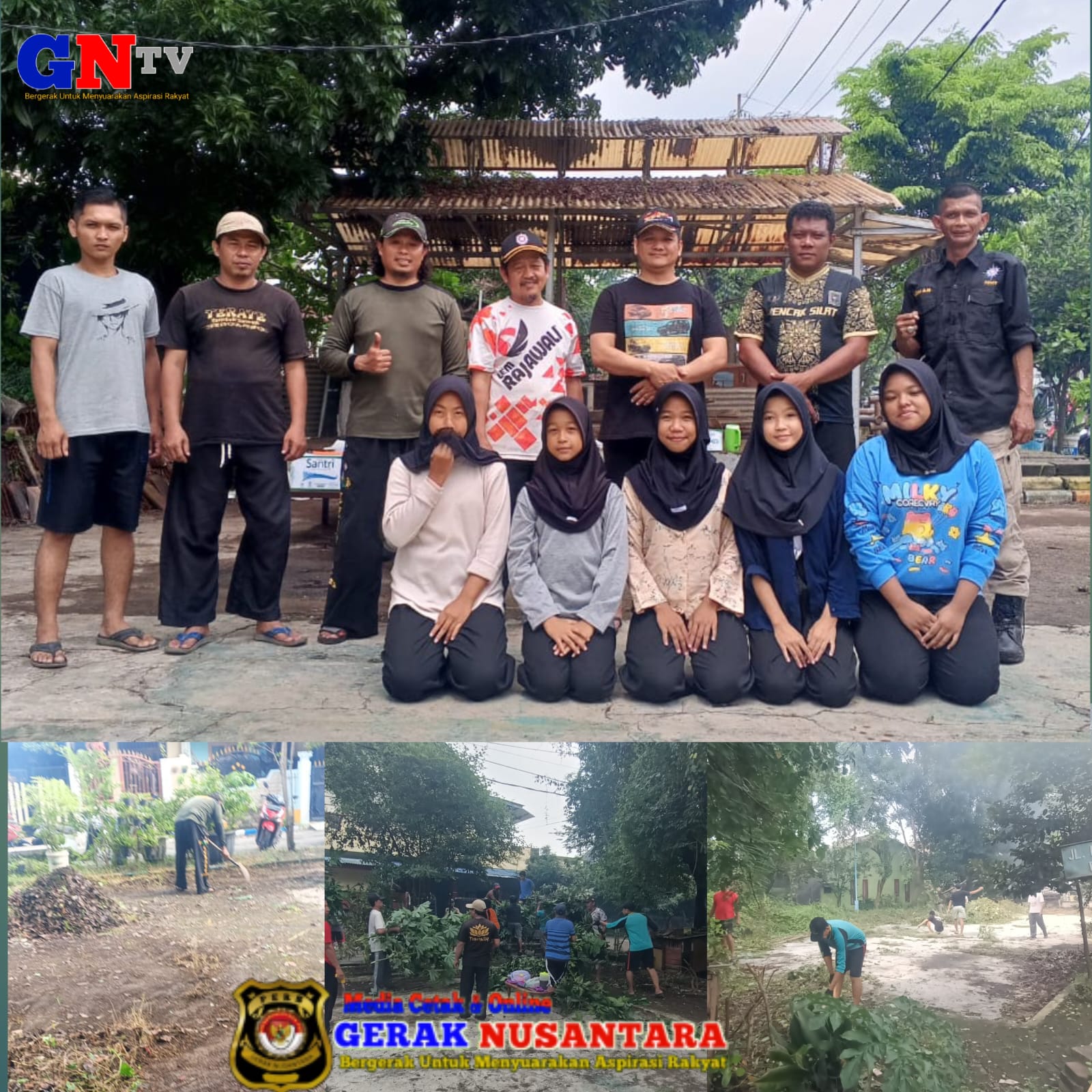 Semangat Kerja Bakti PSHT Ranting Gedangan Pusat Madiun bersama Warga Perum PAP Gemurung.