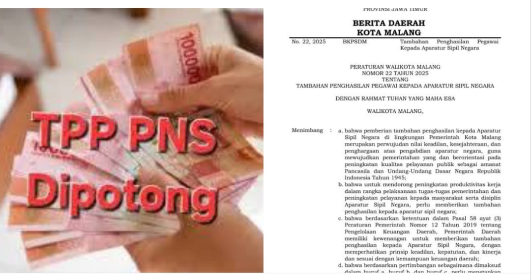 Diduga Potongan TPP ASN Malang Jadi Sorotan, Warga Minta Revisi Perwal Demi Keadilan