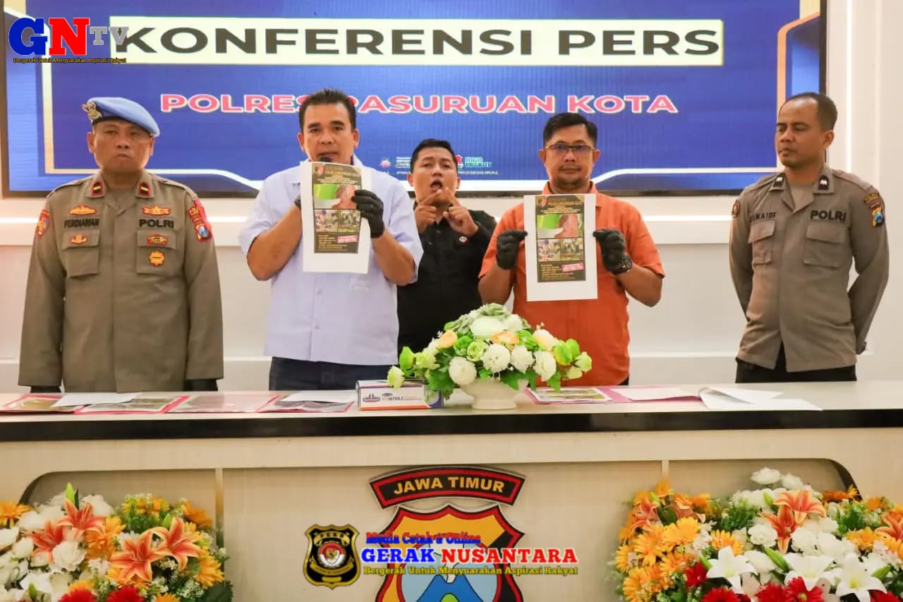 Polresta Pasuruan  Gelar Konferensi Pers Penemuan Mayat di Area Persawahan Rejoso