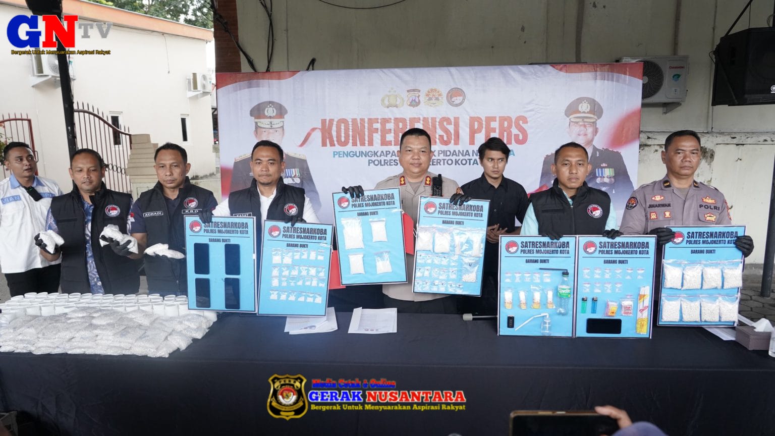 Polres Mojokerto Kota Amankan Barang Bukti Narkoba Senilai 1,1 Miliar