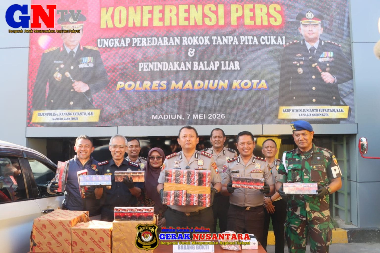 Polresta Madiun Gagalkan Pengiriman 3,1 juta Batang Rokok Ilegal Lintas Provinsi