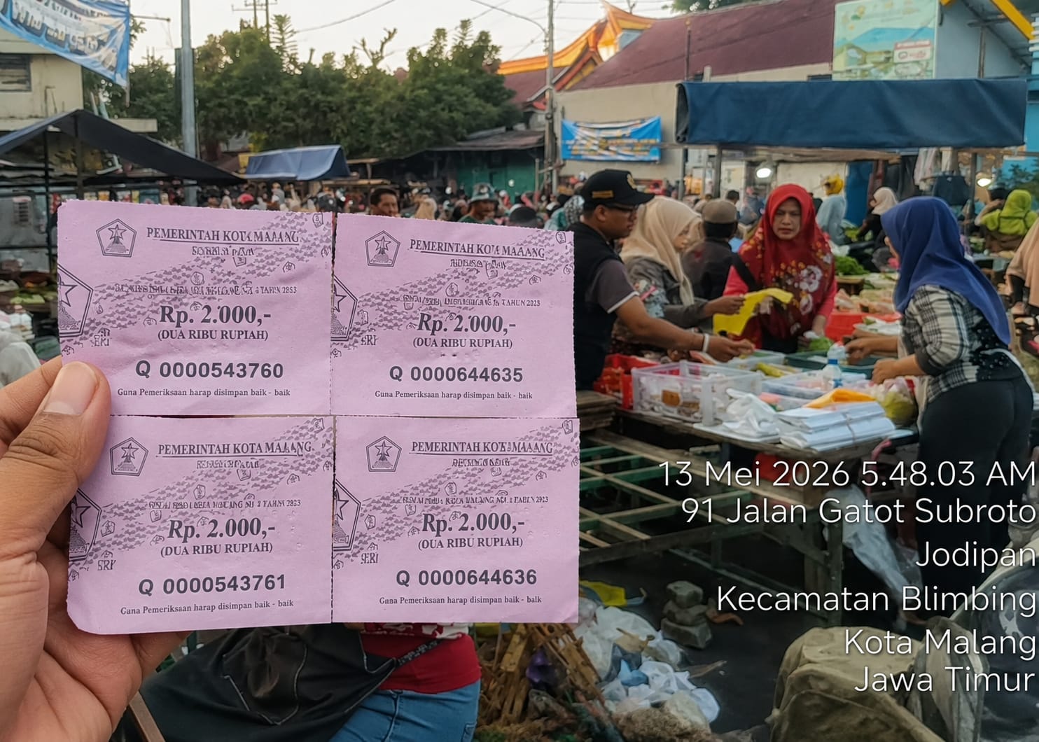 Retribusi PKL  Jalan Raya Zaenal Zakse Pasar Kebalen Mahal