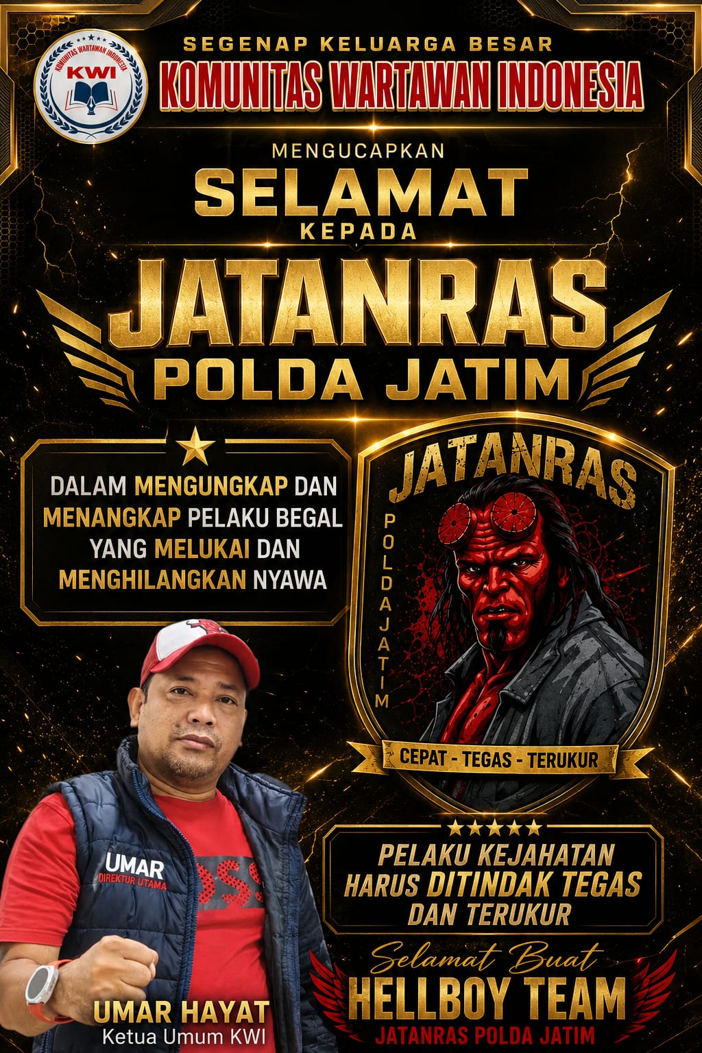 Ketua Umum KWI Apresiasi Keberhasilan Jatanras Polda Jatim Ungkap Kasus Begal Maut