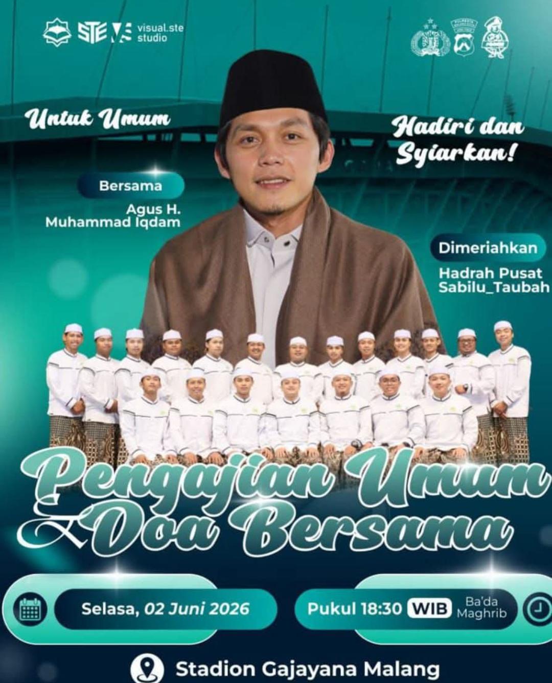 Pengajian Umum dan Doa Bersama Akan Digelar di Stadion Gajayana Malang Arus Lalu Lintas Di Alihkan   