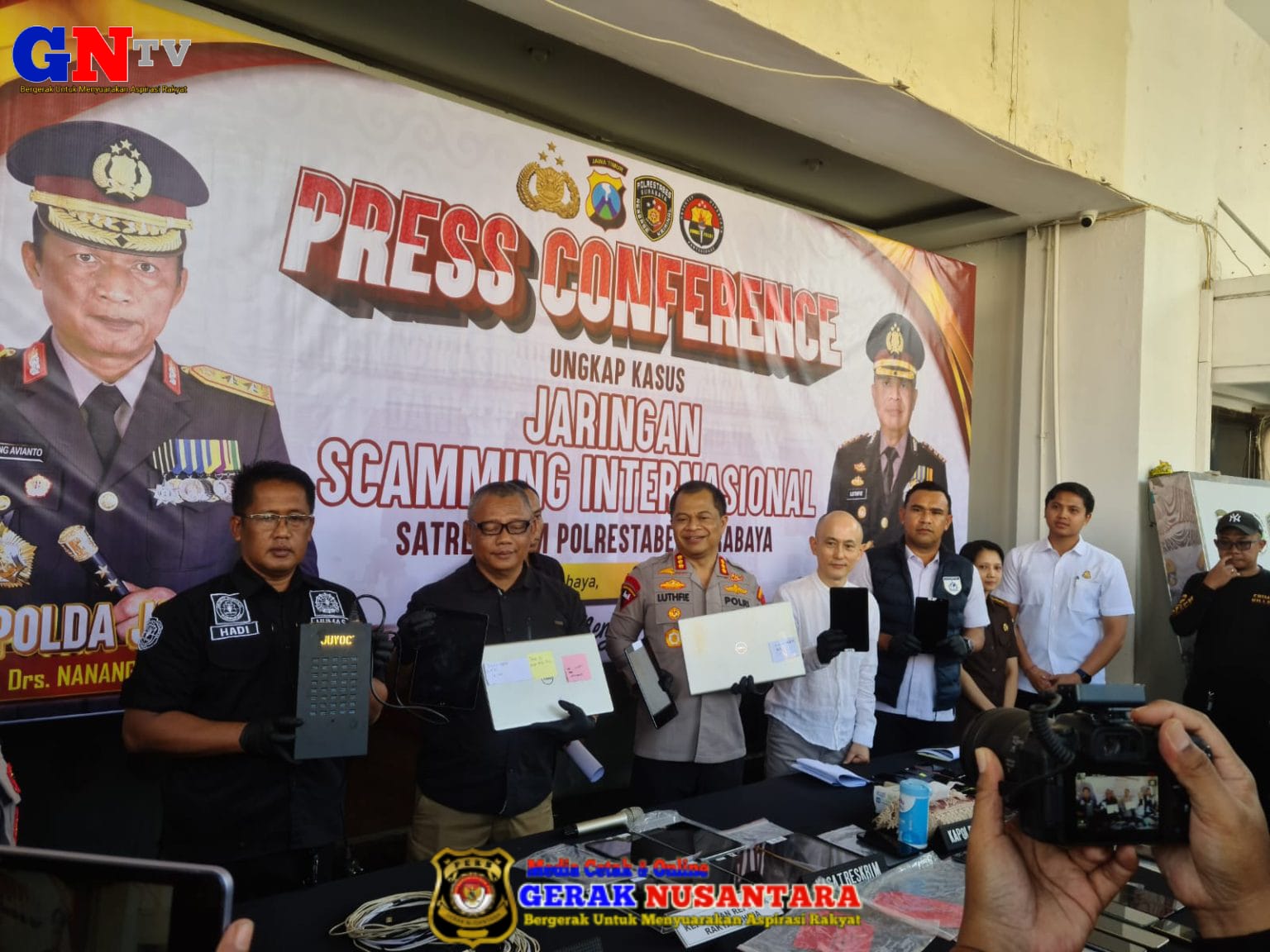 Polrestabes Surabaya Amankan 45 Tersangka Hasil Pengembangan Penyidikan Kasus Siber Internasional