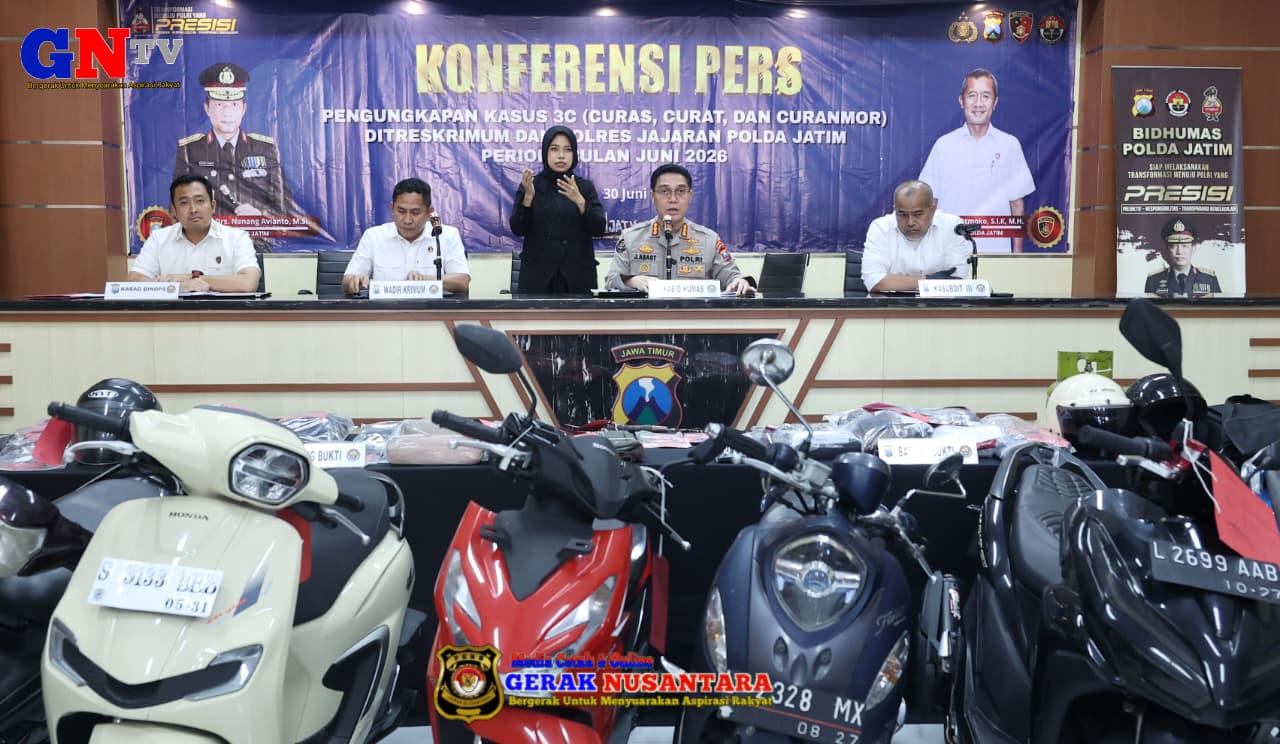Polda Jatim Ungkap 195 Kasus 3C Selama Juni 2026, Amankan 222 Tersangka untuk Jaga Keamanan Masyarakat